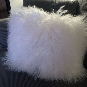 West Elm Mongolian Lamb White Pillow Cover